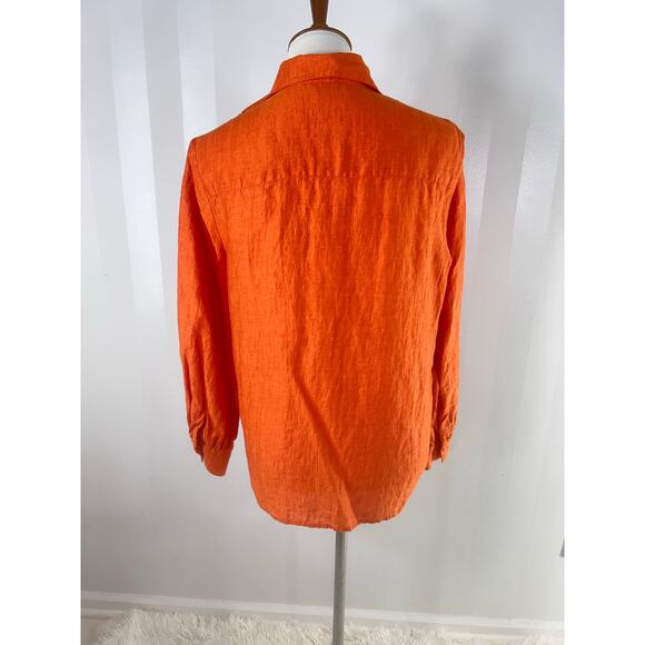 MIRTO 1956 Linen Blend Orange Blouse - Picture 4 of 11